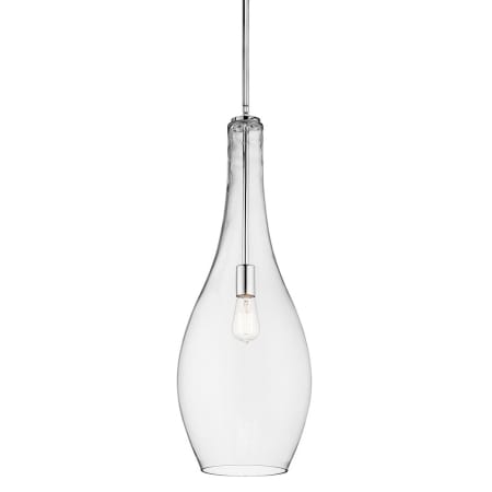 Kichler Everly 1 Light 10.75" Wide Pendant with Mercury Glass Shade Chrome