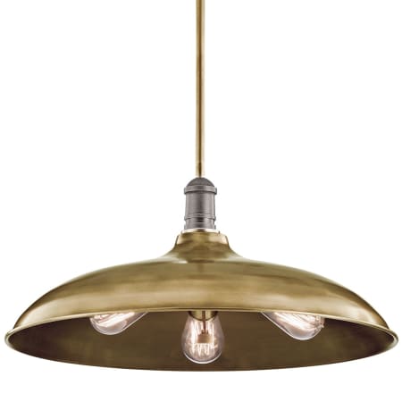 Kichler Cobson 3 Light 20" Wide Pendant with Metal Shade Natural Brass
