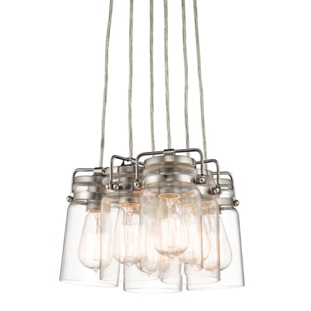 Kichler Brinley 6 Light 12" Wide Pendant with Canning Jar Style Shades Brushed Nickel