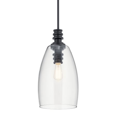 Kichler Lakum 10" Wide Single Pendant with Clear Glass Shade Black