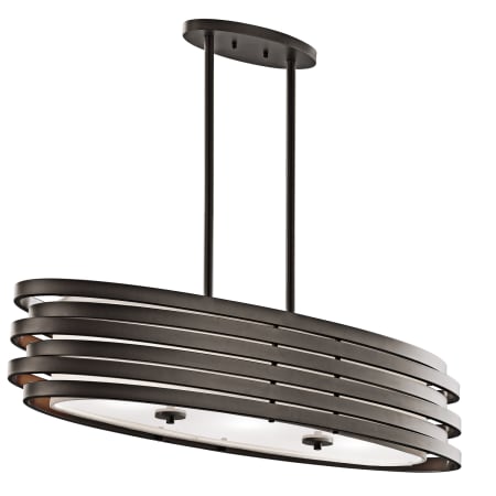 Kichler Roswell 3-Bulb Indoor Chandelier with Oval Metal Shade Olde Bronze