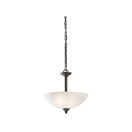 Kichler Jolie 2 Light 15" Wide LED Pendant with a Satin Etched Shade Olde Bronze