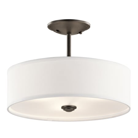 Kichler Shailene 3 Light 14" Wide Semi-Flush Drum Ceiling Fixture Olde Bronze