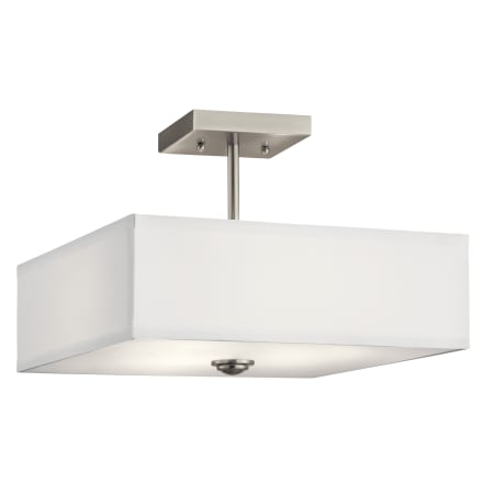 Kichler Shailene 3 Light 14" Wide Semi-Flush Ceiling Fixture Brushed Nickel