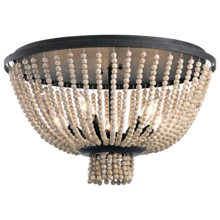 Kichler Brisbane 5 Light 18" Wide Flush Mount Beaded Ceiling Fixture Distressed Black