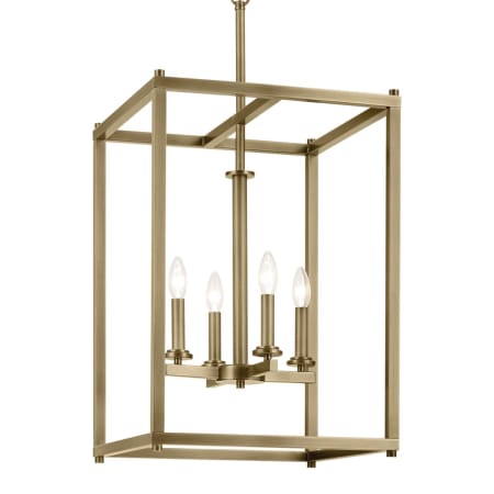 Kichler Crosby 4 Light 16" Wide Taper Candle Pendant Natural Brass