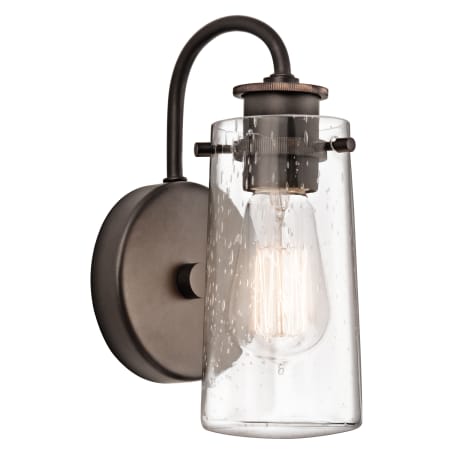 Kichler Braelyn 10" Seeded Glass Wall Sconce Olde Bronze