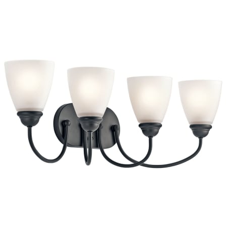 Kichler Jolie 4 Light 28" Wide LED Bathroom Vanity Light with Satin Etched Shades Olde Bronze