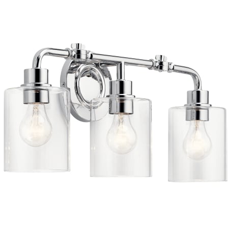 Kichler Gunnison 3 Light 24" Wide Bathroom Vanity Light Chrome