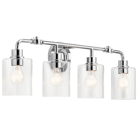 Kichler Gunnison 4 Light 34" Wide Bathroom Vanity Light Chrome