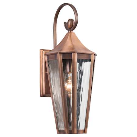 Kichler Rochdale Single Light 19" Tall Outdoor Wall Sconce with Water Glass Panels Antique Copper