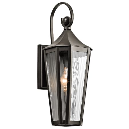 Kichler Rochdale Single Light 19" Tall Outdoor Wall Sconce with Water Glass Panels Olde Bronze