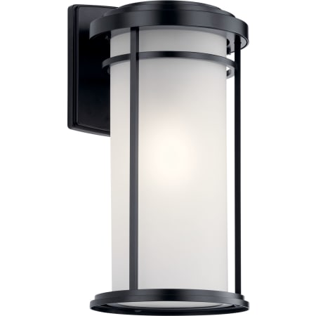 Kichler Toman Single Light 20" Tall LED Outdoor Wall Sconce with a Satin Etched Shade Black