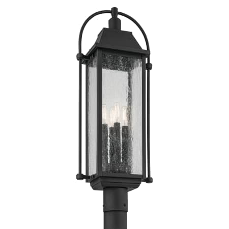 Kichler Harbor Row 4 Light 27" Tall Post Light Textured Black
