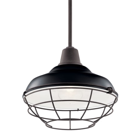 Kichler Pier 13" Wide Single Pendant / Semi-Flush Ceiling Fixture Black