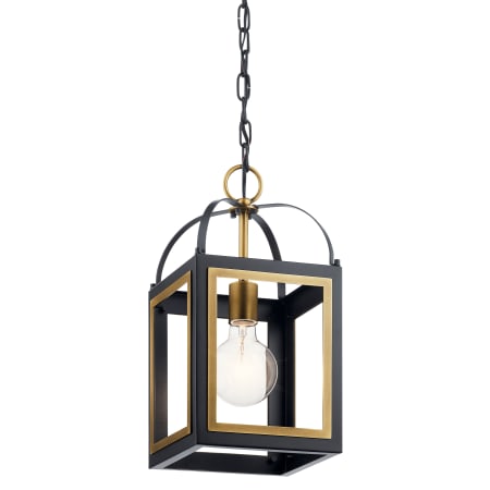 Kichler Vath 8" Wide Taper Candle Mini Pendant Black / Natural Brass