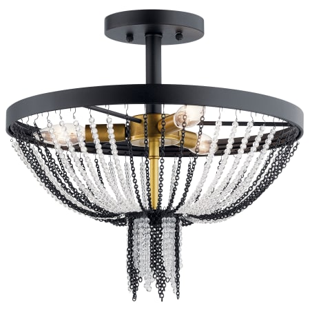Kichler Alexia 16" Wide Semi -Flush Ceiling Fixture Textured Black