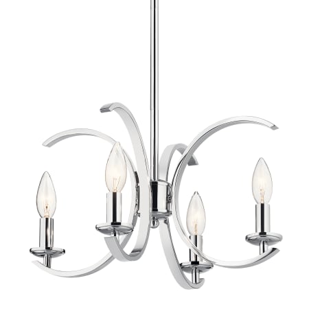 Kichler Cassadee 4 Light 16" Wide Taper Candle Style Chandelier / Semi-Flush Ceiling Fixture Chrome