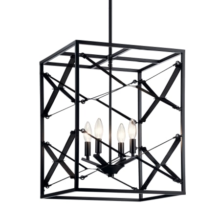 Kichler Sevan 4 Light 17" Wide Taper Candle Single Pendant Black