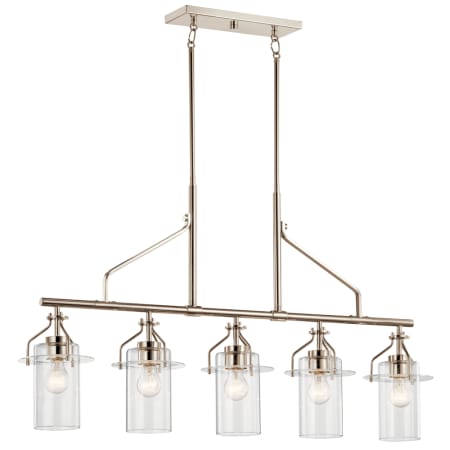 Kichler Everett 5 Light 42" Wide Linear Chandelier Polished Nickel