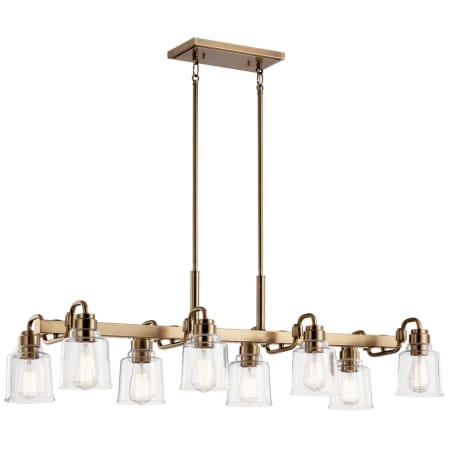 Kichler Aivian 8 Light 42" Wide Linear Chandelier Weathered Brass