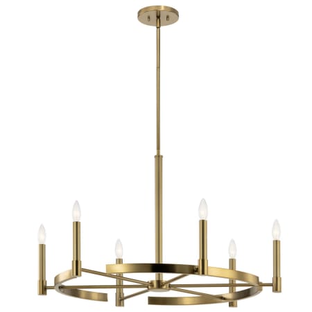 Kichler Tolani 6 Light 34" Wide Taper Candle Chandelier Brushed Natural Brass