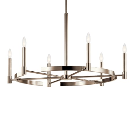 Kichler Tolani 6 Light 34" Wide Taper Candle Chandelier Polished Nickel