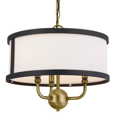 Kichler Heddle 3 Light 16" Wide Drum Chandelier Natural Brass