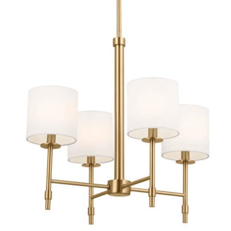 Kichler Ali 4 Light 20" Wide Chandelier with Linen Shades Brushed Natural Brass