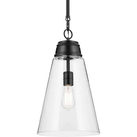Kichler Marsailli 12" Wide Pendant with Clear Glass Shade Black