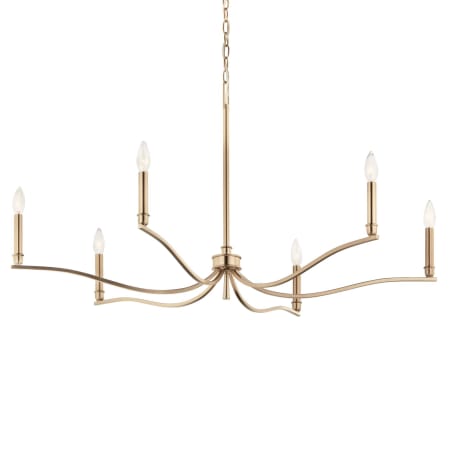 Kichler Malene 6 Light 42" Wide Taper Candle Style Chandelier Champagne Bronze