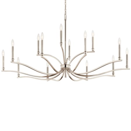 Kichler Malene 14 Light 53" Wide Taper Candle Style Chandelier Polished Nickel