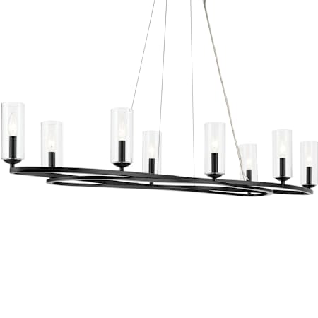 Kichler Harpin 8 Light 17" Wide Linear Chandelier Black