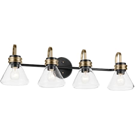 Kichler Farum 4 Light 34" Wide Vanity Light with Clear Glass Shades Black