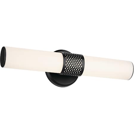 Kichler Sashi 18" Wide LED Bath Bar with White Glass Shade Black