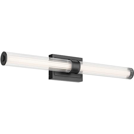 Kichler Laurene 2 Light 31" Wide LED Vanity Light with Clear Fluted Glass Shades Black