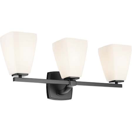 Kichler Marant 3 Light 24" Wide Vanity Light with Opal Glass Shades Black