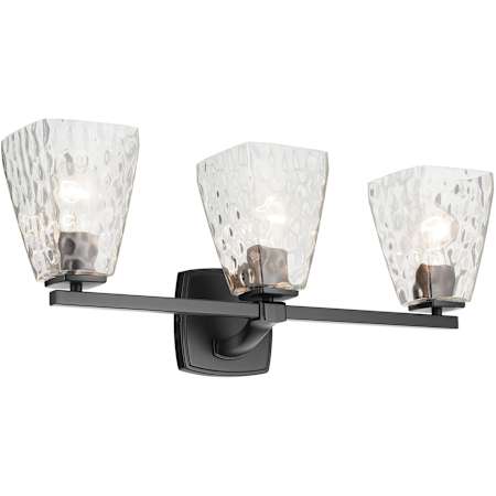 Kichler Marant 3 Light 24" Wide Vanity Light with Clear Water Glass Shades Black