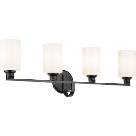 Kichler Gioe 4 Light 32" Wide Vanity Light with Opal Glass Shades Black