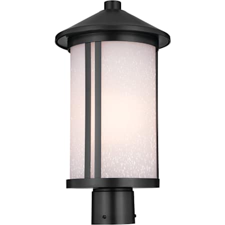 Kichler Lombard 17" Tall Post Light with Satin Etched Glass Shade Black