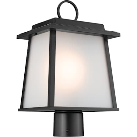 Kichler Noward 15" Tall Post Light with Satin Etched Glass Shade Black
