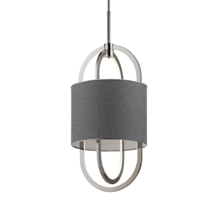 Kichler Jolana 16" Wide LED Single Pendant with Fabric Shade Polished Nickel
