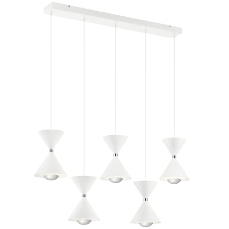 Kichler Kordan 5 Light 42" Wide LED Linear Pendant Matte White
