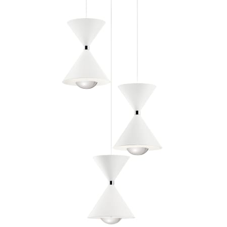 Kichler Kordan 3 Light 17" Wide LED Multi Light Pendant Matte White
