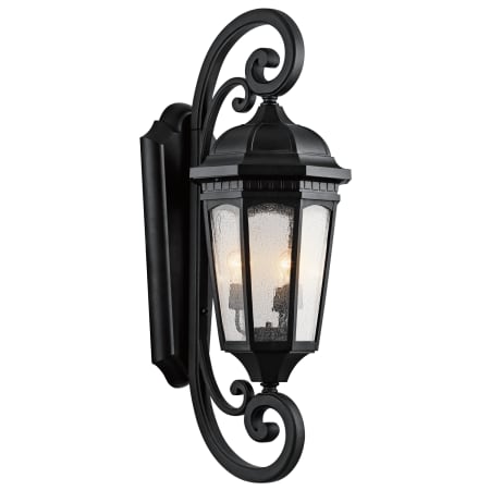 Kichler Courtyard Collection 3 Light 40" Outdoor Wall Light Textured Black
