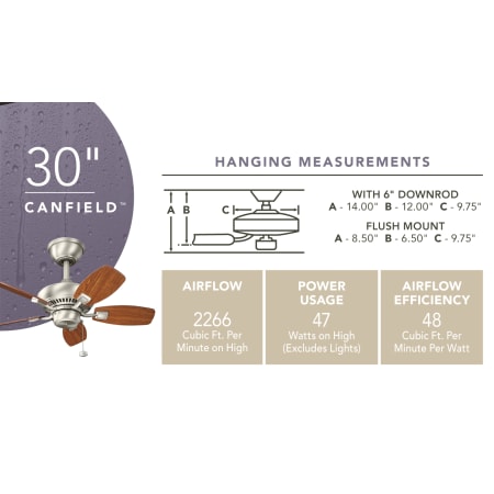 Kichler Canfield 30" Ceiling Fan Specs