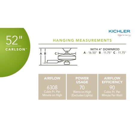 Kichler Carlson Ceiling Fan Specs