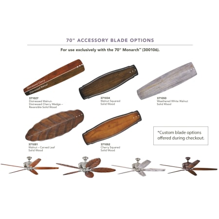 Additional custom blade options, offered during checkout