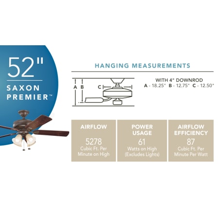 Kichler Saxon Premier Ceiling Fan Specs