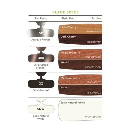 Kichler Tolkin Reversible Blade Specs